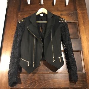 Windsor black lace sheer blazer